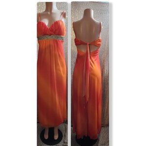 Orange Rhinestone Dress